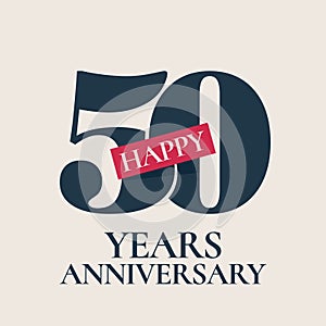 50 years anniversary vector logo, icon