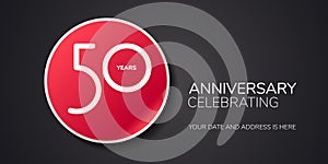 50 years anniversary vector logo, icon. Template design element with number