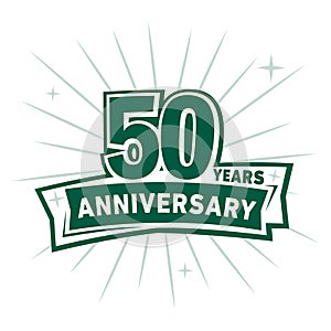 50 years celebrating anniversary design template. 50th anniversary logo. Vector and illustration.