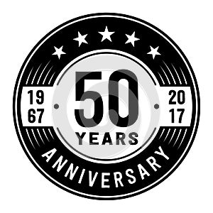 50 years celebrating anniversary design template. 50th anniversary logo. Vector and illustration.