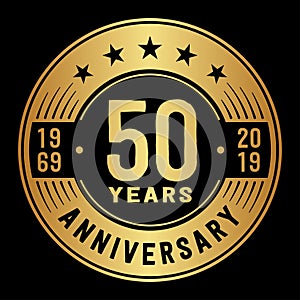 50 years celebrating anniversary design template. 50th anniversary logo. Vector and illustration.