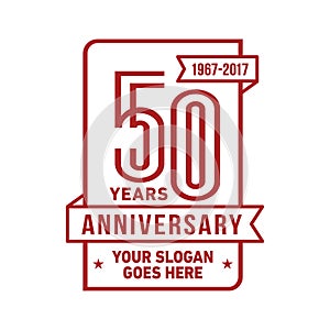 50 years celebrating anniversary design template. 50th logo. Vector and illustration.