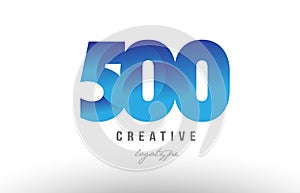 500 blue gradient number numeral digit logo icon design