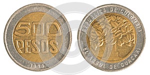 500 Colombian pesos coin