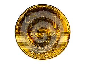 500 Colones Magnetic coin. Bank of Costa Rica. Obverse, 2007