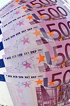 500 euro banknotes, optical effect