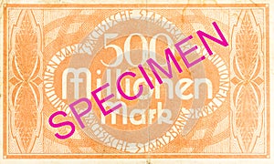 500 million german mark bank note 1923 reverse