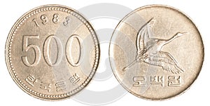 500 south korean wons coin