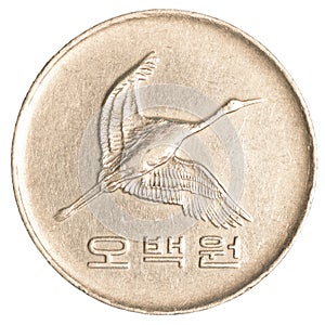 500 south korean wons coin