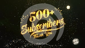 500+ Subscribers Text Greeting Wishes Sparklers Particles Night Sky Firework