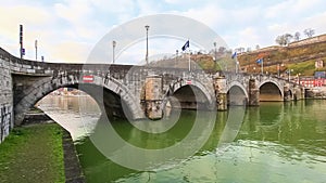 500-year old bridge between Namur and Jambes, Wallonia, Belgium
