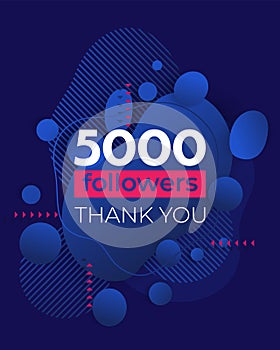 5000 followers, banner design for social media