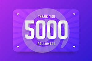 5000 followers illustration in gradient violet style.