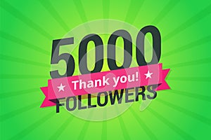 5000 followers vector illustration.