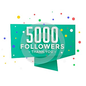 5000 social media followers thank you background template