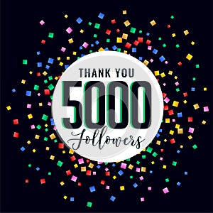 5000 social medial followers thank you background