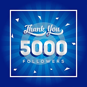 5000 Thank You Followers Vector For Media Social Design