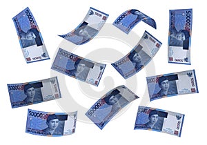 50000 3D Indonesian rupiah money white background