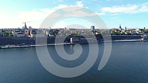 50fps aerial Stockholm city canal river Sweden ships harbour river Cityscape skyline 4K