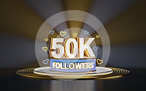 50k followers celebration banner 3d background