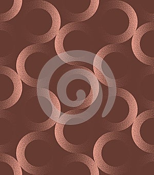 50s 60s 70s Elegant Circles Seamless Pattern Trend Vector Brown Abstraction