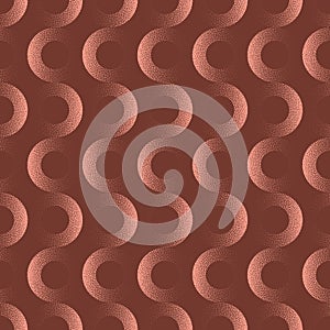 50s 60s 70s Style Circles Dynamic Seamless Pattern Vector Brown Abstraction