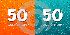 50th Anniversary Background - 50 years Celebration. Birthday Eps10 Vector