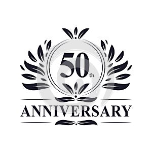 50th Anniversary celebration, luxurious 50 years Anniversary logo design