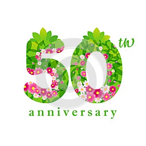 50th anniversary cute green pink