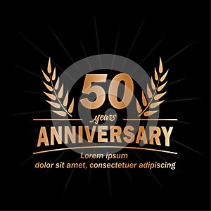 50th anniversary design template. 50th years vector and illustration.