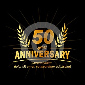 50th anniversary design template. 50th years vector and illustration.