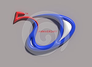 50th anniversary Fifty Number 3D illustration Design