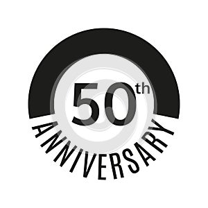 50th anniversary icon. 50 years celebrating or birthday logo. Vector illustration