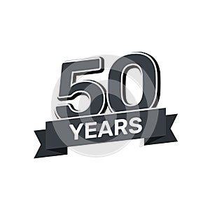 50th anniversary retro stamp icon badge invitation. Anniversary 50 sealbackground happy label logo