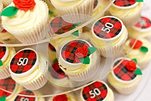 50th Bithday cup cakes with tarten