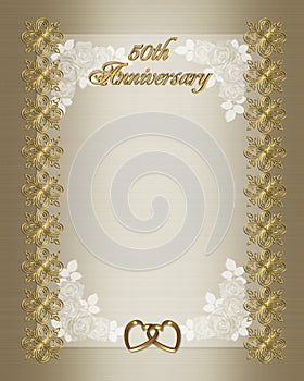 50th Wedding anniversary invitation template