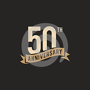 50th Years Anniversary Celebration Icon Vector Logo Design Template.