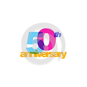 50th Years Anniversary Celebration Icon Vector Logo Design Template.