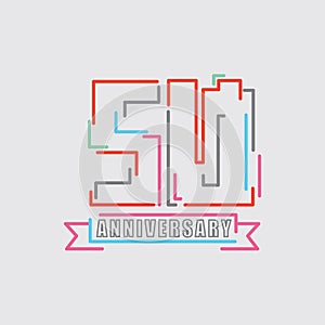 50th Years Anniversary Logo Birthday Celebration Abstract Design Vector