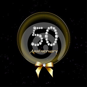 50th years happy birthday anniversary card invitation diamond number