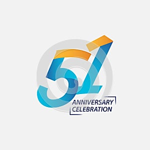 51 Year Anniversary Celebration Vector Template Design Illustration