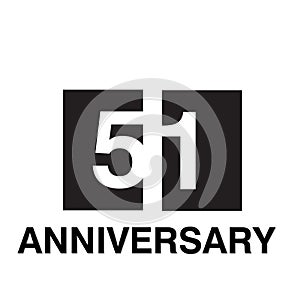 51 Year Anniversary Celebration Vector Template Design Illustration