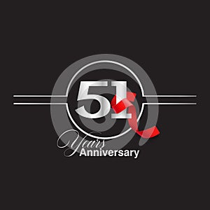 51 Year Anniversary celebration Vector Template Design Illustration