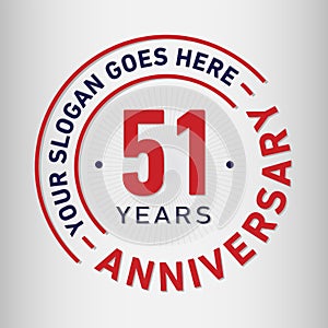 51 Years Anniversary Celebration Design Template. Anniversary vector and illustration. Fifty-one years logo.