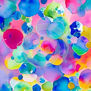 513 Abstract Watercolor Blobs: A vibrant and dynamic background featuring abstract watercolor blobs in bold and energetic colors