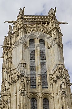 52 m Saint-Jacques Tower on Rivoli street. Paris.