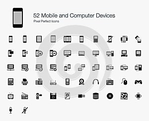 52 Mobile Computer Devices Pixel Perfect Icons