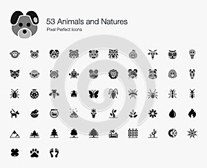 53 Animals and Natures Pixel Perfect Icons