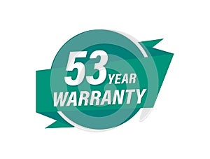 53 Years warranty badge vector images