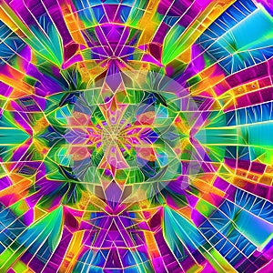 530 Digital Abstract Fractals: A futuristic and abstract background featuring digital abstract fractals in vibrant and mesmerizi